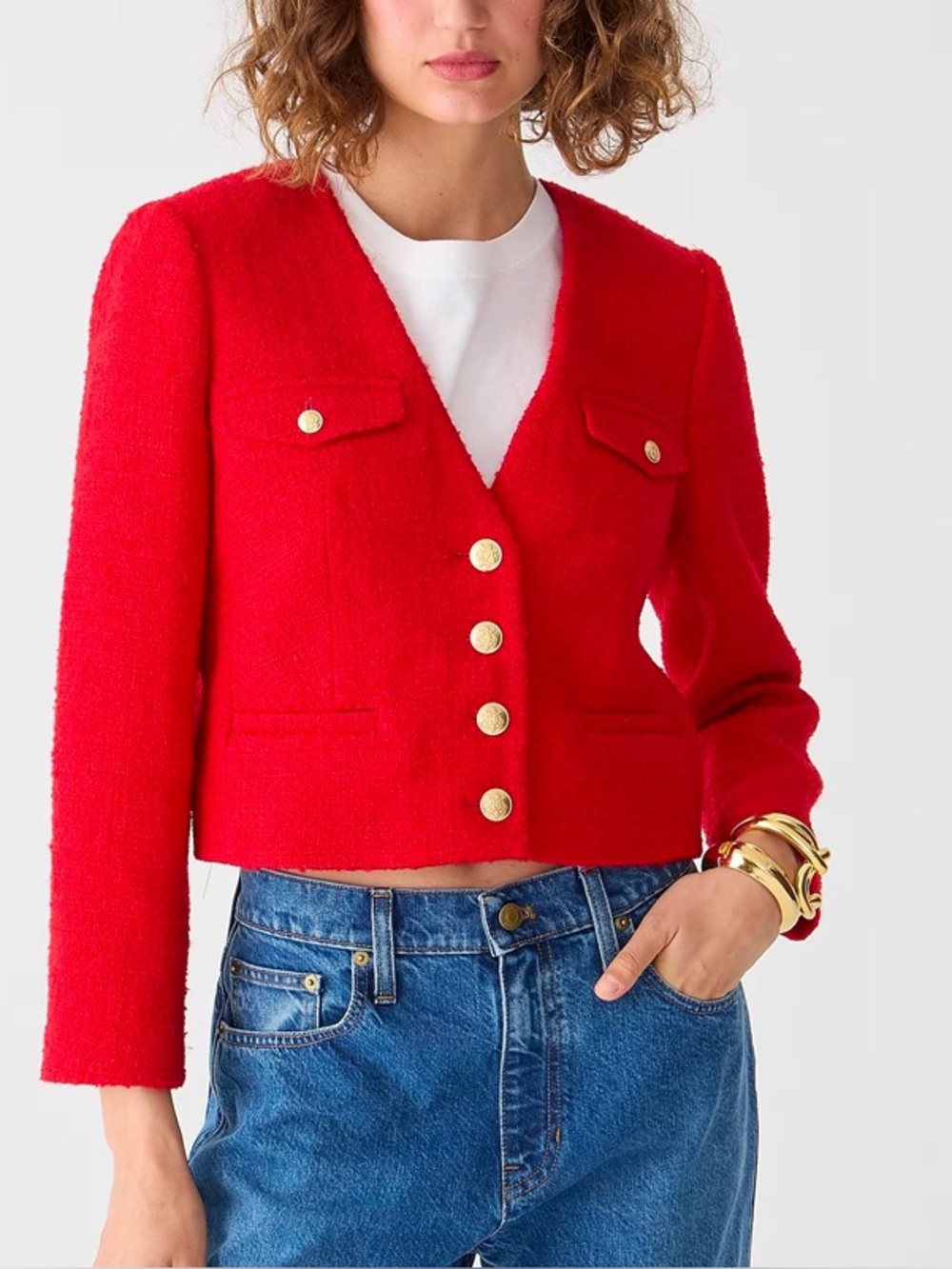 J. Crew Lady Jacket Maritime Tweed Festival Blazer Size 2 NWT BEAUTIFUL Red